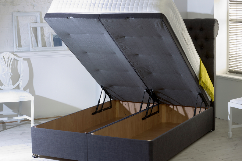 Winged Ottoman Storage Bed Frame